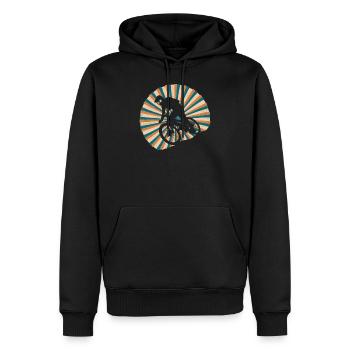 Downhill Mountainbiking MTB Retro Vintage Geschenk - Männer Premium Bio Hoodie - Schwarz - Vorne - Nico (187cm)