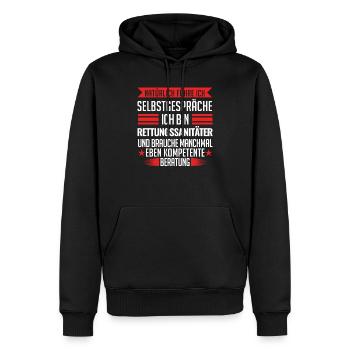 Rettungssanitäter Rettungsdienst Geschenk - Männer Premium Bio Hoodie - Schwarz - Vorne - Nico (187cm)