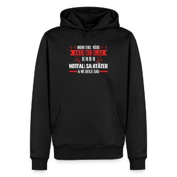 Notfallsanitäter Rettungssanitäter Geschenk - Männer Premium Bio Hoodie - Schwarz - Vorne - Nico (187cm)