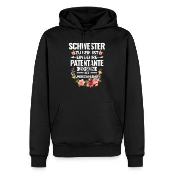 Patentante Taufpatin Patenkind Geschenk - Männer Premium Bio Hoodie - Schwarz - Vorne - Nico (187cm)