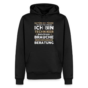 Techniker Ingenieur Technik Geschenk - Männer Premium Bio Hoodie - Schwarz - Vorne - Nico (187cm)