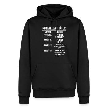 Notfallsanitäter Rettungshelfer Geschenk - Männer Premium Bio Hoodie - Schwarz - Vorne - Nico (187cm)
