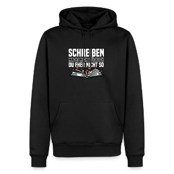 Autor Schriftsteller Bücher Schreiben - Männer Premium Bio Hoodie - Schwarz - Vorne - Nico (187cm)