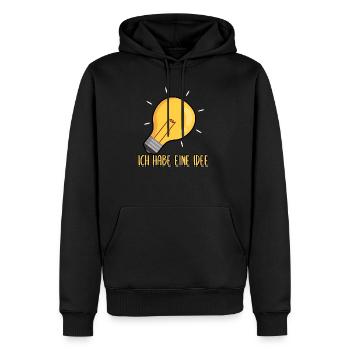 Elektriker Strom Handwerker Ich hab eine Idee - Männer Premium Bio Hoodie - Schwarz - Vorne - Nico (187cm)