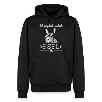 Esel Sonnenbrille Lustiger Spruch Geschenkidee - Männer Premium Bio Hoodie - Schwarz - Vorne - Nico (187cm)