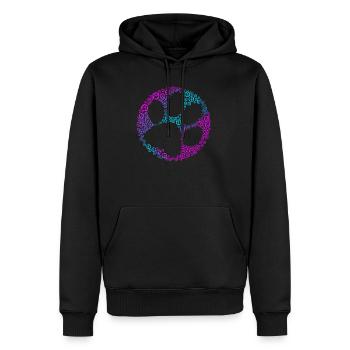 Empreinte de patte Avec de nombreuses empreintes de pattes - Sweat à capuche Premium bio Homme - noir - Devant - Nico (187cm)