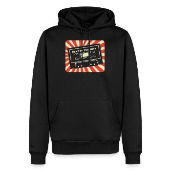 Le meilleur des années 80. Né dans les années 80. - Sweat à capuche Premium bio Homme - noir - Devant - Nico (187cm)