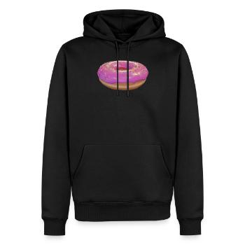 Beignet rose saupoudré - Sweat à capuche Premium bio Homme - noir - Devant - Nico (187cm)