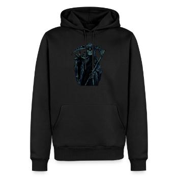 Der Sensenmann - Männer Premium Bio Hoodie - Schwarz - Vorne - Nico (187cm)