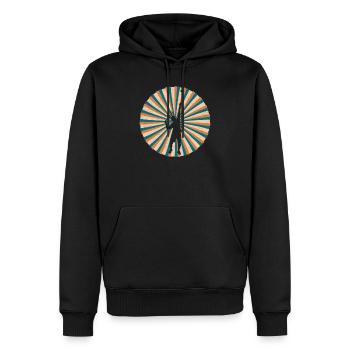 Joueur de tennis joueur rétro cadeau - Sweat à capuche Premium bio Homme - noir - Devant - Nico (187cm)