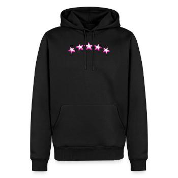 Étoiles roses - Sweat à capuche Premium bio Homme - noir - Devant - Nico (187cm)