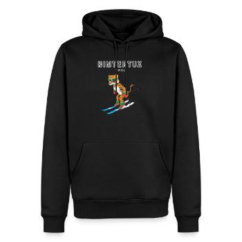 Hintertux Tirol Österreich Retro Ski Tiger - Männer Premium Bio Hoodie - Schwarz - Vorne - Nico (187cm)