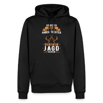Chasse Père Fille Chasse Cadeau de chasse - Sweat à capuche Premium bio Homme - noir - Devant - Nico (187cm)