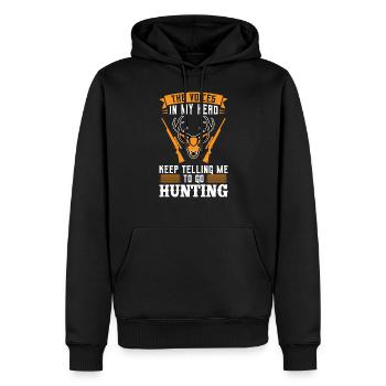 Chasseur de chasse Cadeau de chasse - Sweat à capuche Premium bio Homme - noir - Devant - Nico (187cm)