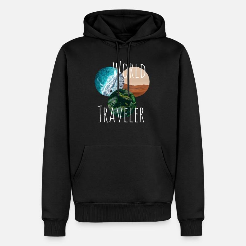 Tour du monde - Sweat à capuche Premium bio Homme - noir