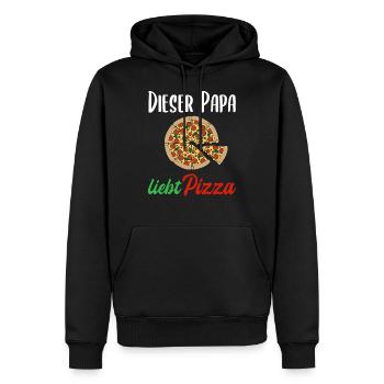 Pizza Papa Spruch Italien Essen Herren Geschenk - Männer Premium Bio Hoodie - Schwarz - Vorne - Nico (187cm)