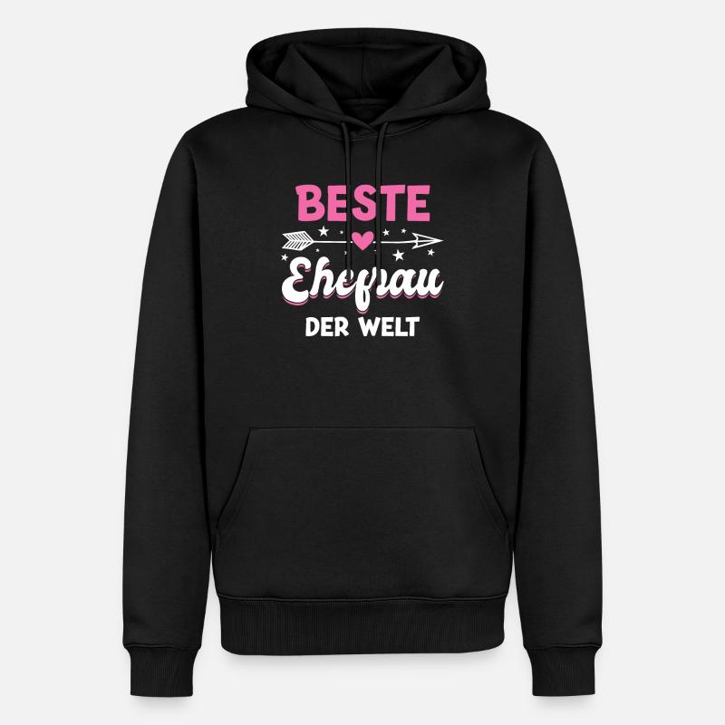 Beste Ehefrau Ehemann Ehefrau Geschenk - Männer Premium Bio Hoodie - Schwarz
