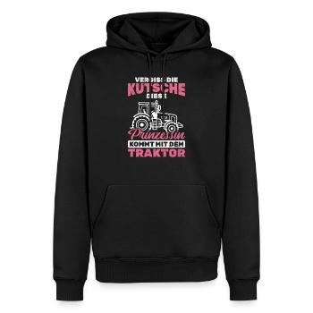 Traktor Bauer - Männer Premium Bio Hoodie - Schwarz - Vorne - Nico (187cm)