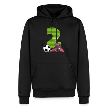 Zweiter Geburtstag Fußball 2 Jahr alt Junge - Männer Premium Bio Hoodie - Schwarz - Vorne - Nico (187cm)