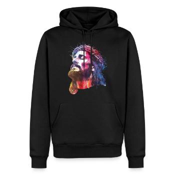 Jesus - Männer Premium Bio Hoodie - Schwarz - Vorne - Nico (187cm)