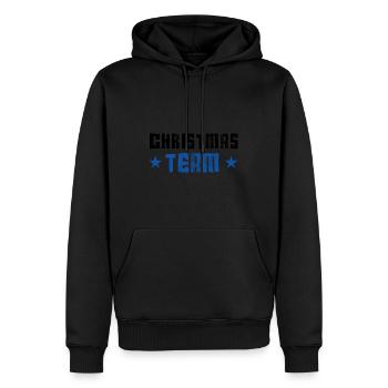 Équipe de Noël - Sweat à capuche Premium bio Homme - noir - Devant - Nico (187cm)