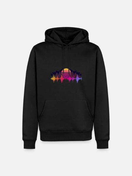 90er Synthwave Tontechniker Geschenk Soundwave - Männer Premium Bio Hoodie - Schwarz