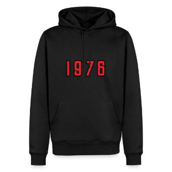 1976 Jahr Geburtstag - Männer Premium Bio Hoodie - Schwarz - Vorne - Nico (187cm)
