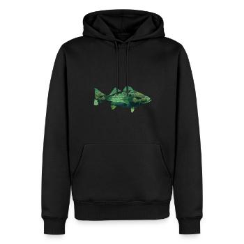 Natur Bäume Angeln Wald Fischer Geschenk Fisch - Männer Premium Bio Hoodie - Schwarz - Vorne - Nico (187cm)