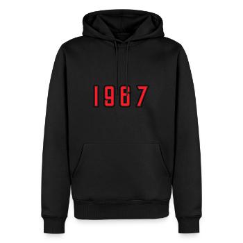 1967 Jahr Geburtstag - Männer Premium Bio Hoodie - Schwarz - Vorne - Nico (187cm)