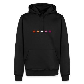 Subtle Lesbian Pride stars - Men’s Premium Organic Hoodie - black - Front - Nico (187cm)
