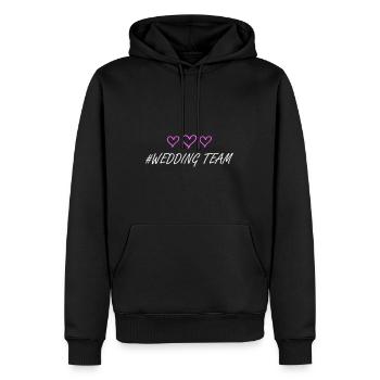 Coeurs d’équipe de mariage - Sweat à capuche Premium bio Homme - noir - Devant - Nico (187cm)