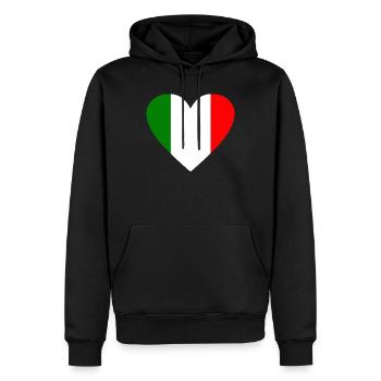 Italie - Sweat à capuche Premium bio Homme - noir - Devant - Nico (187cm)