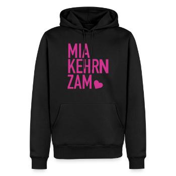 MIA KEHRN ZAM Spruch Bayern Hochzeit Poltern pink - Männer Premium Bio Hoodie - Schwarz - Vorne - Nico (187cm)