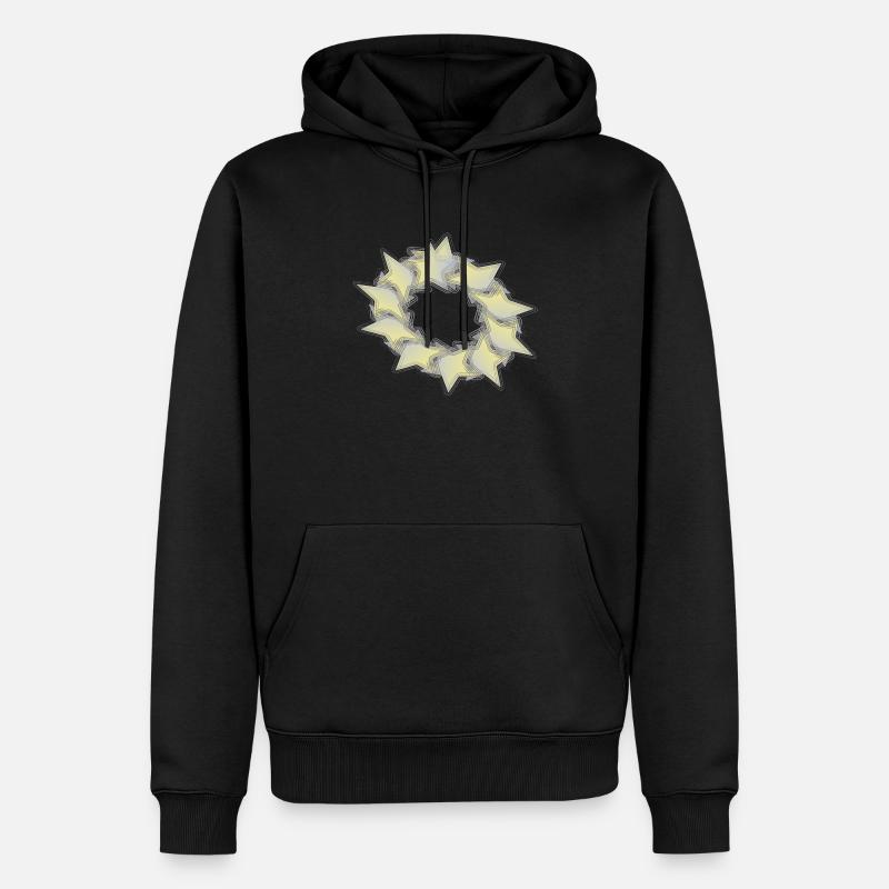 Muster Sternenkreis effect - Männer Premium Bio Hoodie - Schwarz
