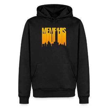 Memphis Skyline Gold Gradient - Männer Premium Bio Hoodie - Schwarz - Vorne - Nico (187cm)