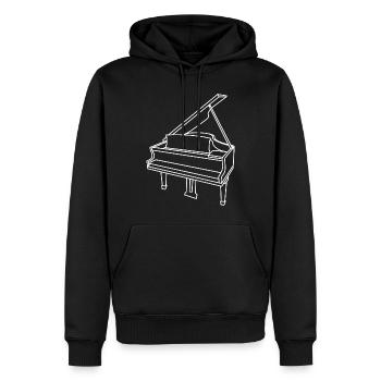 Flügel Skizze - Männer Premium Bio Hoodie - Schwarz - Vorne - Nico (187cm)