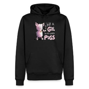 Juste une fille qui aime les cochons - Sweat à capuche Premium bio Homme - noir - Devant - Nico (187cm)