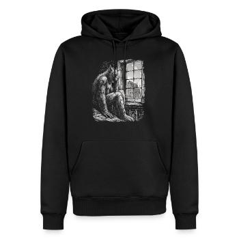 Mythe du chien-loup-garou, Cerberus, Hellhound - Sweat à capuche Premium bio Homme - noir - Devant - Nico (187cm)