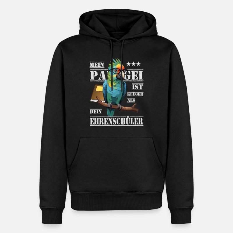 Mon perroquet est plus intelligent... - Sweat à capuche Premium bio Homme - noir