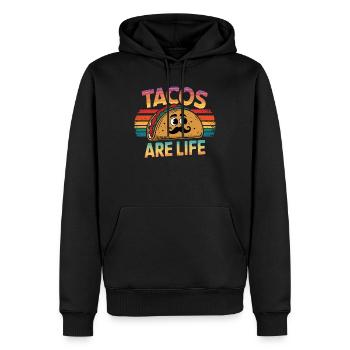 Les tacos vintage sont une illustration de la vie - Sweat à capuche Premium bio Homme - noir - Devant - Nico (187cm)