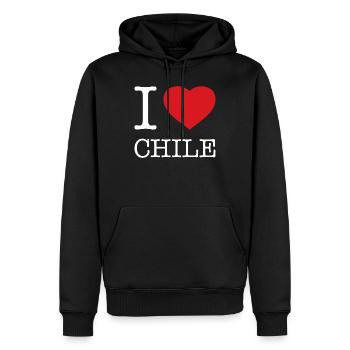 J’ADORE LE CHILI - Sweat à capuche Premium bio Homme - noir - Devant - Nico (187cm)