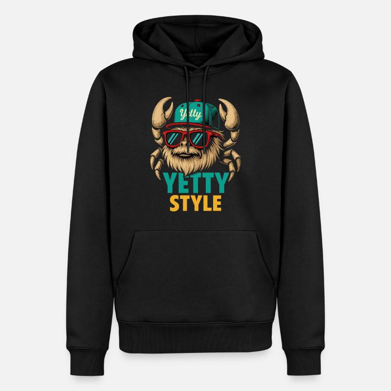 Yetty Style Yeti Graphic - Männer Premium Bio Hoodie - Schwarz