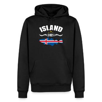 Vacances de pêche Islande 2026 - Sweat à capuche Premium bio Homme - noir - Devant - Nico (187cm)