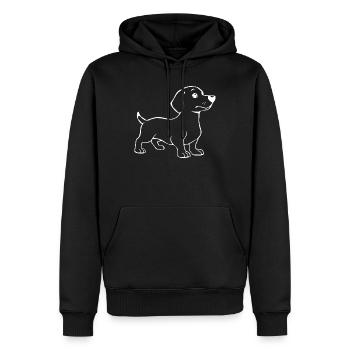 Hund weiß weißer Hunde T-shirt Geschenk  - Männer Premium Bio Hoodie - Schwarz - Vorne - Nico (187cm)