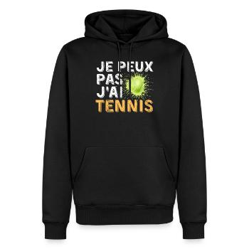 Graphic Original I Can't I Tennis - Männer Premium Bio Hoodie - Schwarz - Vorne - Nico (187cm)