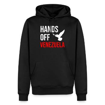 HANDS OFF VENEZUELA - Männer Premium Bio Hoodie - Schwarz - Vorne - Nico (187cm)