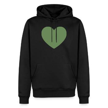 grünes Herz grün Geschenk Valentinstag - Männer Premium Bio Hoodie - Schwarz - Vorne - Nico (187cm)