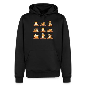 Shiba Inu Yoga Pose des Sports Drôles de Chiens - Sweat à capuche Premium bio Homme - noir - Devant - Nico (187cm)