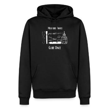 Zweimal messen, einmal kleben – maßstabsgetreues Modellier-Handwerk - Männer Premium Bio Hoodie - Schwarz - Vorne - Nico (187cm)