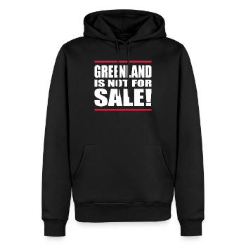 Greenland Is Not For Sale Shirt - Männer Premium Bio Hoodie - Schwarz - Vorne - Nico (187cm)